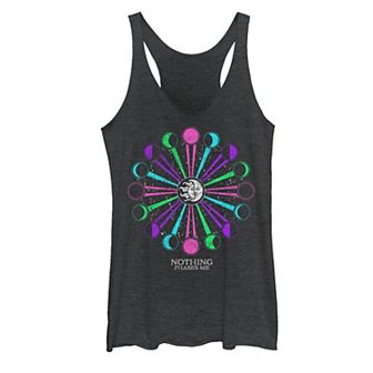 Juniors' Celestial Moon Phase Galactic Graphic Tank Top