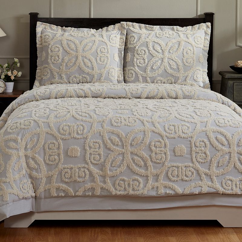 18268559 Better Trends Eden Cotton Comforter Set, Grey, Ful sku 18268559