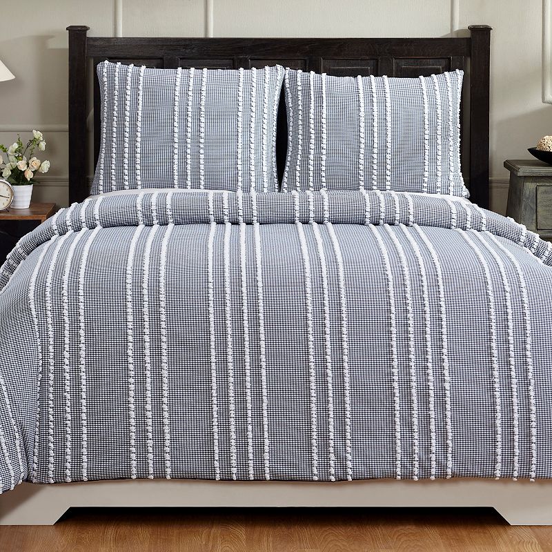 67244089 Better Trends Winston Cotton Comforter Set, Blue,  sku 67244089