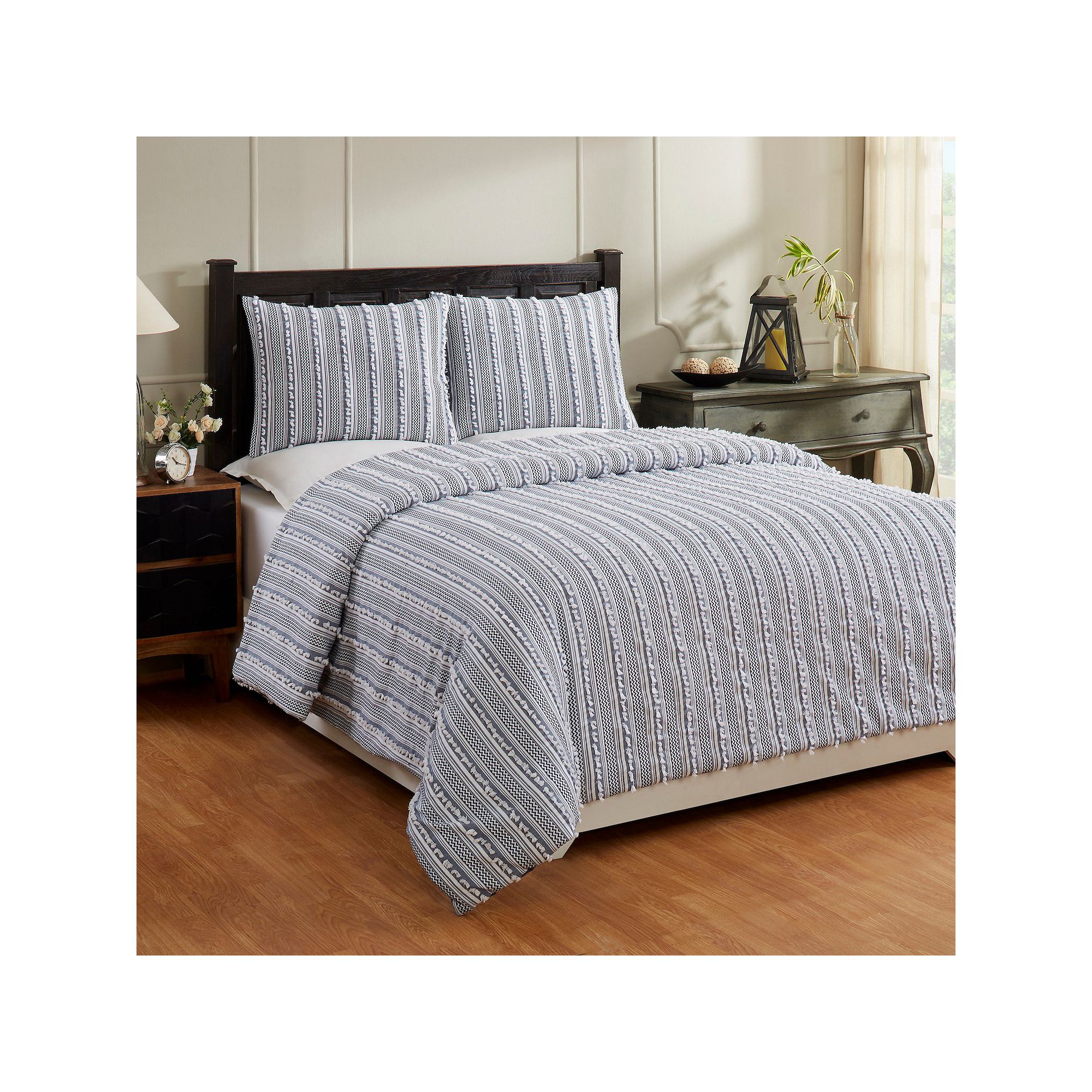 Better Trends Angelique Comforter Set with Shams, Blue