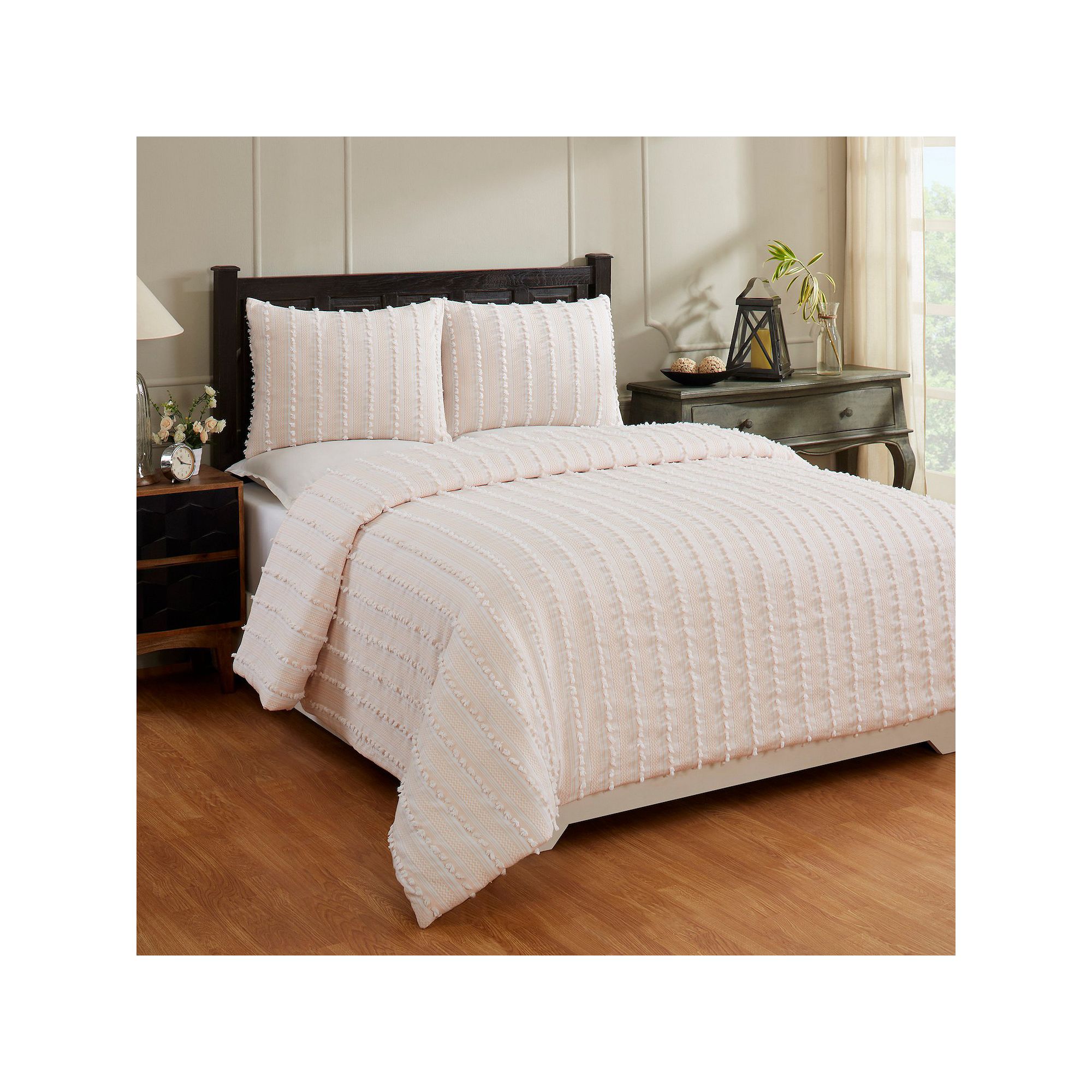 Better Trends Angelique Comforter Set with Shams, Pink