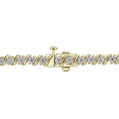 Stella Grace 18k Gold Over Silver 2 4/5 Carat T.W. Lab Created Moissanite S-Link Tennis Bracelet