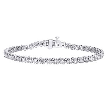 Stella Grace Sterling Silver 2 4/5 Carat T.W. Lab Created Moissanite Tennis Bracelet