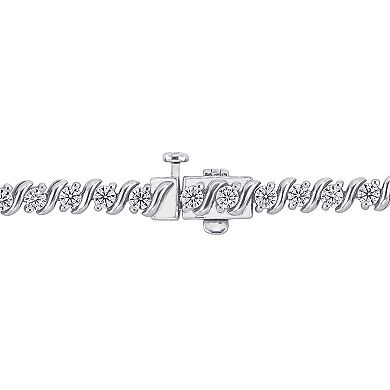 Stella Grace Sterling Silver 2 4/5 Carat T.W. Lab Created Moissanite Tennis Bracelet