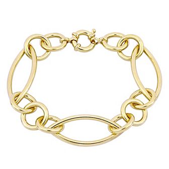 Stella Grace 18k Gold Over Silver Fancy Link Bracelet