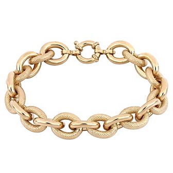 Stella Grace 18k Gold Over Silver Oval Link Bracelet