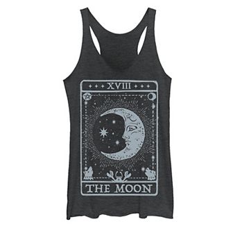 Juniors' Moon Galactic Playing Card Graphic Tank Top
