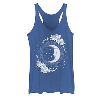 Juniors' Moon & Flowers Artsy Graphic Tank Top