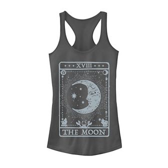 Juniors' Moon Galactic Playing Card Graphic Tank Top