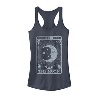 Juniors' Moon Galactic Playing Card Graphic Tank Top
