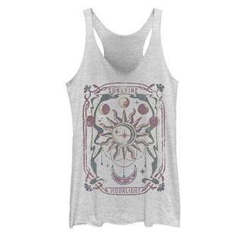 Juniors' Moon Frame Galactic Playing Card Graphic Tank Top