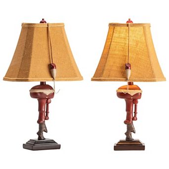 Outboard Fishing Table Lamp 2 pc Set