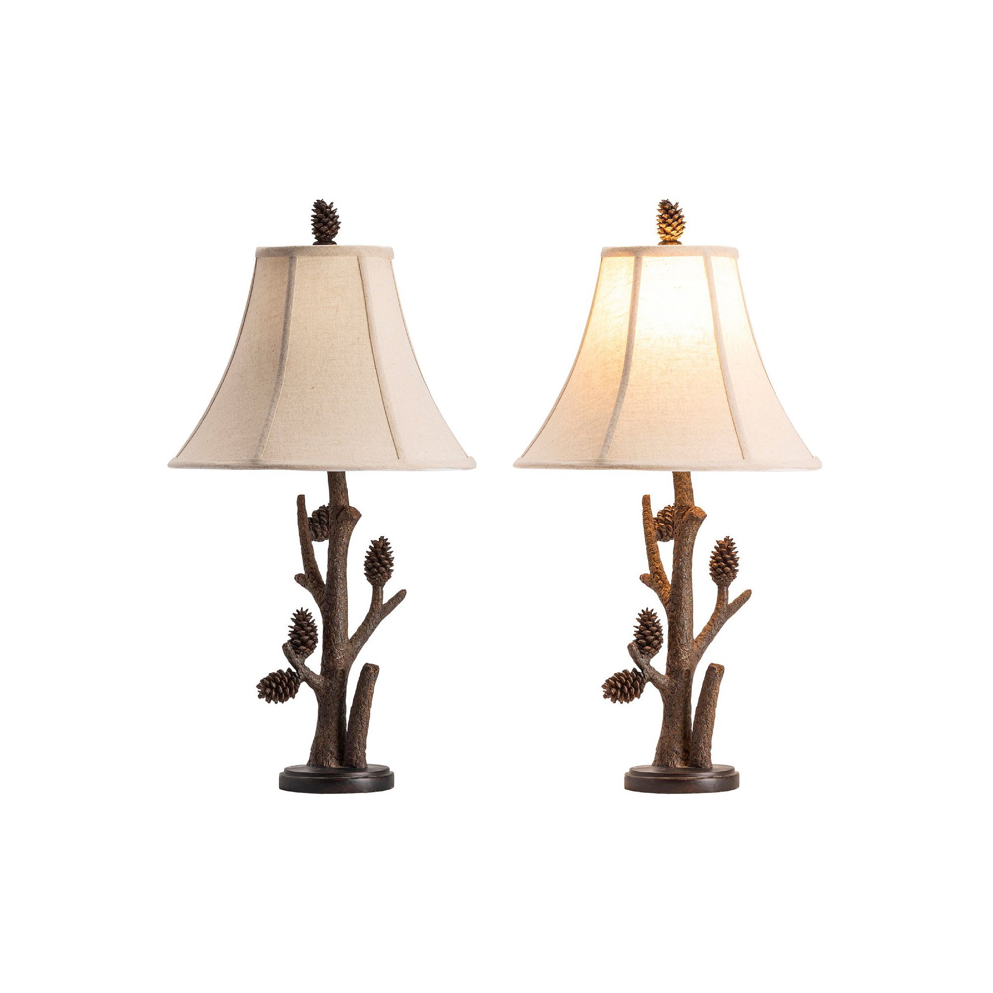 Pioneer Faux Branch Table Lamp 2-piece Set, Brown