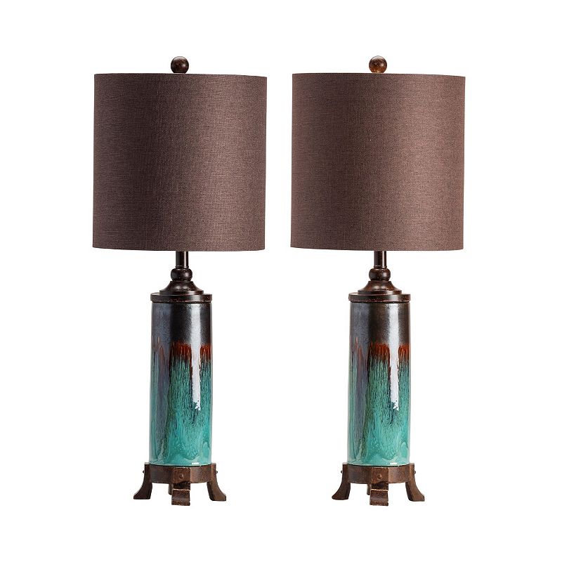 Briston Glazed Table Lamp, Multicolor