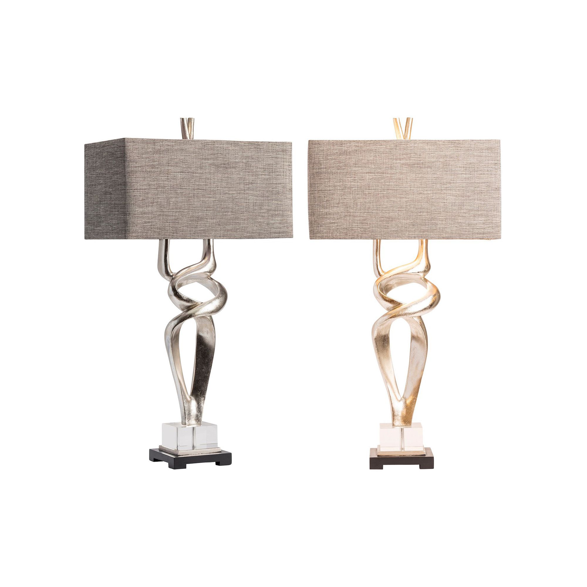 Coventry Silver Finish Table Lamp 2-piece Set, Multi