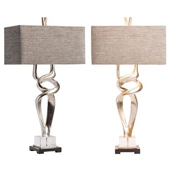 Coventry Silver Finish Table Lamp 2 pc Set