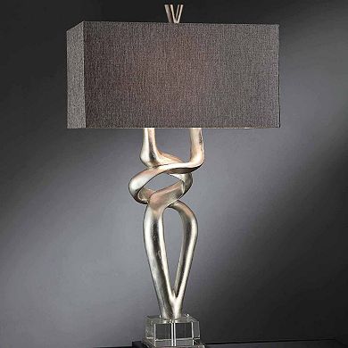 Coventry Silver Finish Table Lamp 2-piece Set