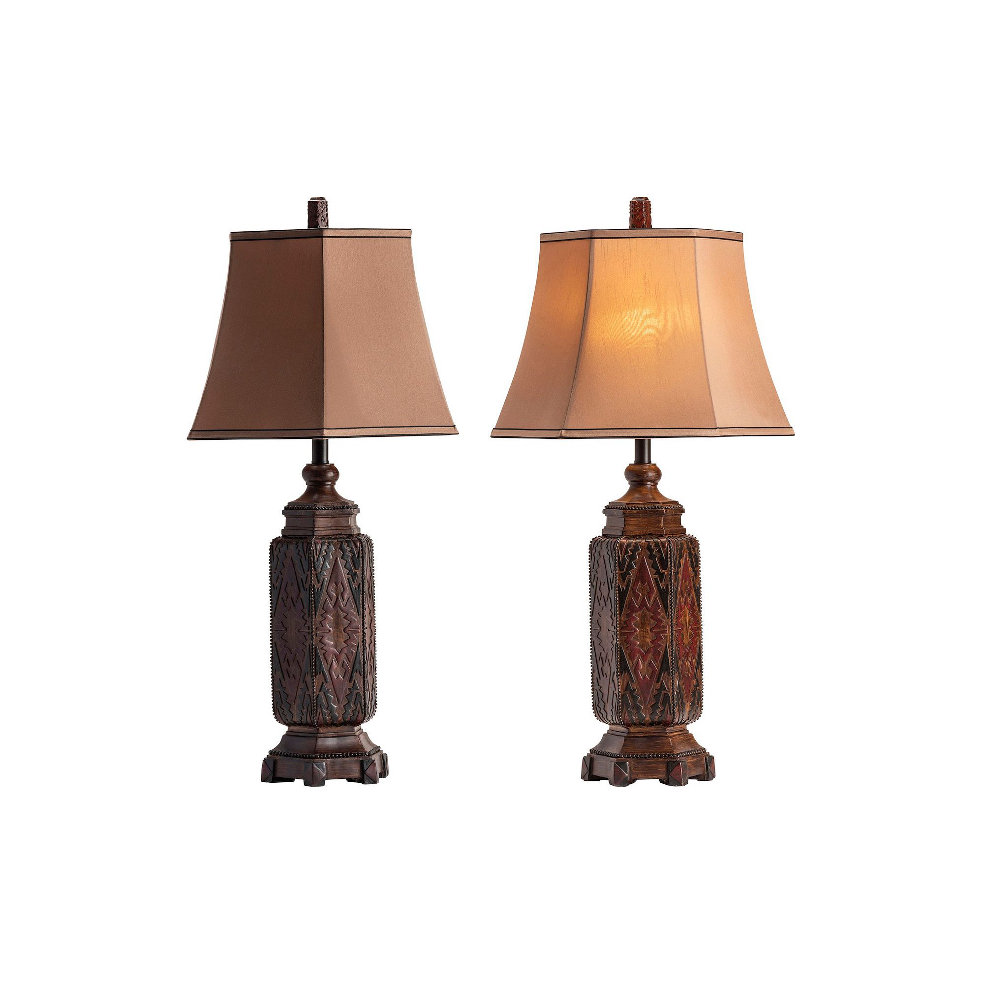Regervation Table Lamp 2-piece Set, Brown