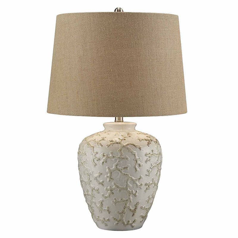 33433192 Sand Faux Coral Table Lamp, White sku 33433192
