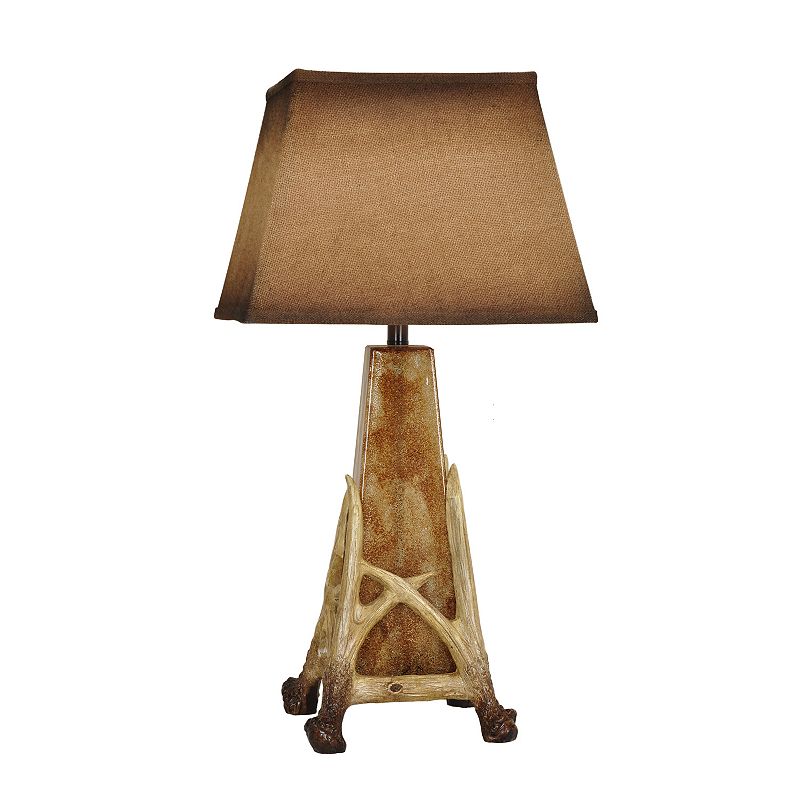 Faux Antler Cage Table Lamp, Beig/Green