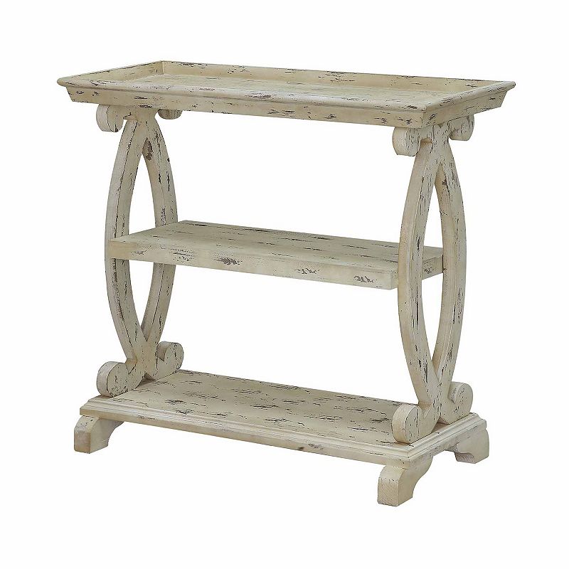 Newport Distressed Console Table, White