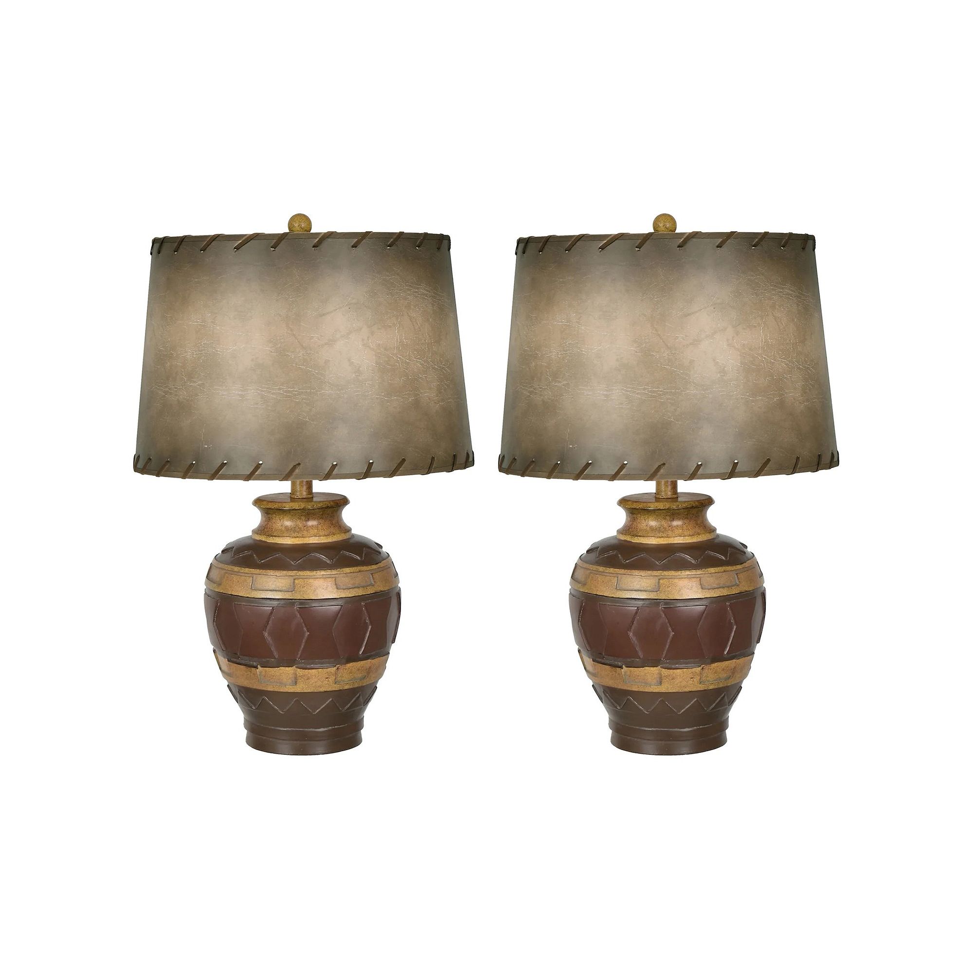 Dakota Pottery Inspired Table Lamp 2-piece Set, Multi