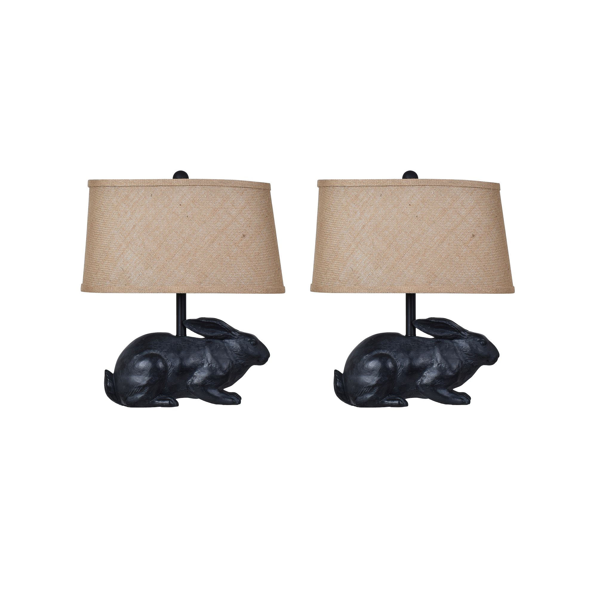 Rabbit Table Lamp 2-piece Set, Black