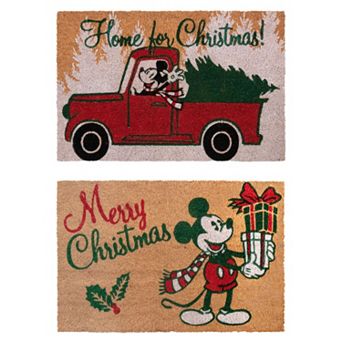 Disney's Mickey Christmas 2-Pack Coir Mat Set