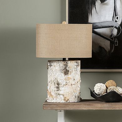 Birch Wood Table Lamp 2-piece Set