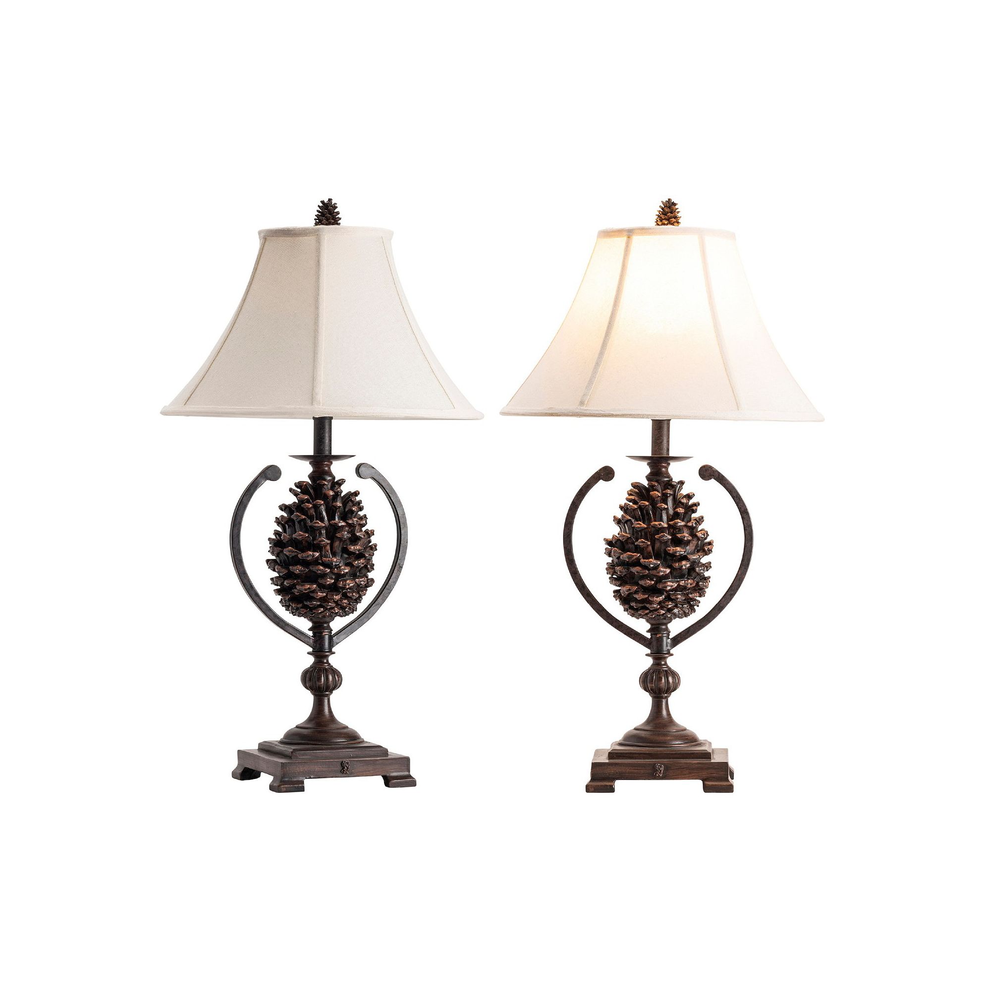 Pine Creek Table Lamp 2-piece Set, Brown