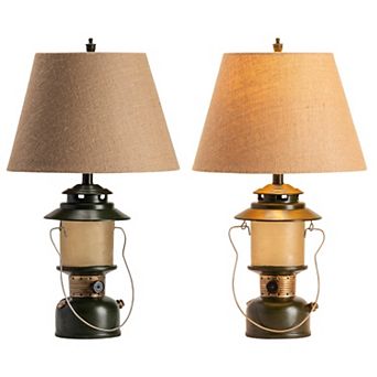 Camp Lantern Table Lamp 2 pc Set
