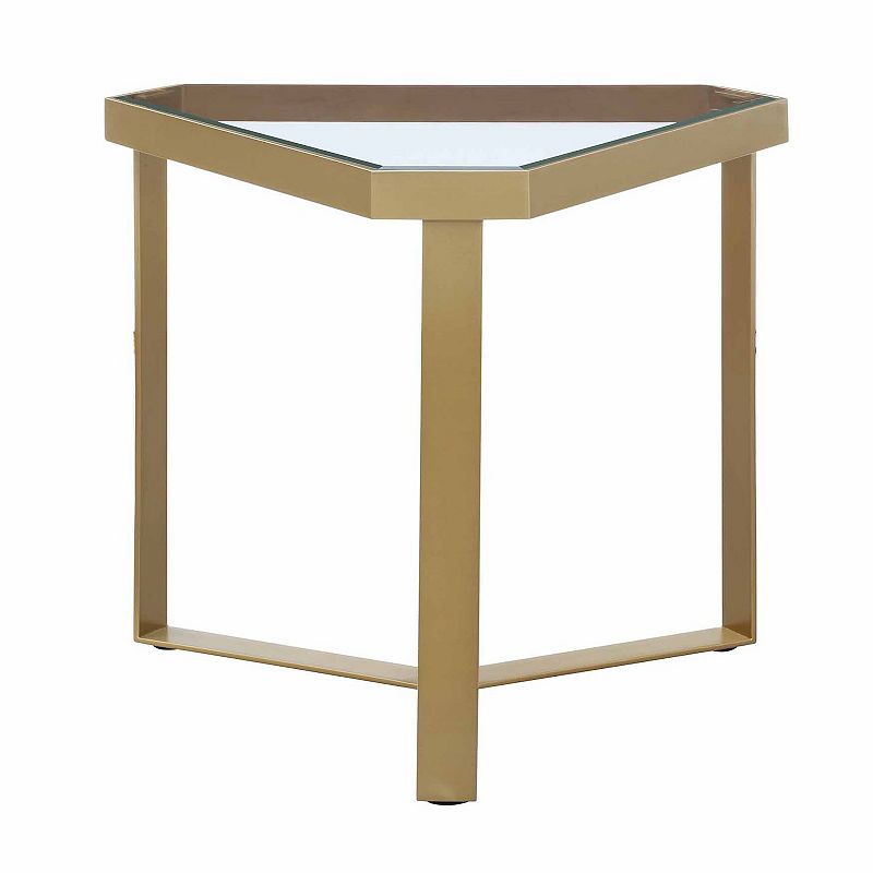 Melrose Gold Triangle End Table, Multicolor