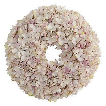 nearly natural 16 in Artificial White Hydrangea Wreath