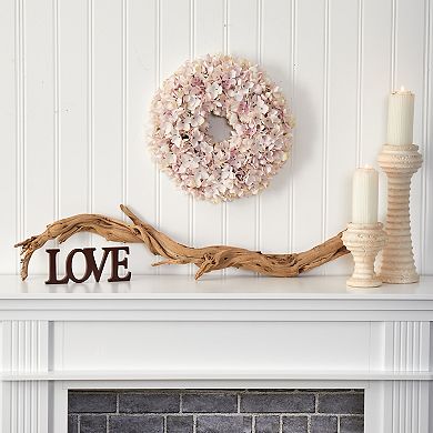 nearly natural 16-in. Artificial White Hydrangea Wreath