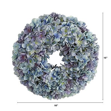 nearly natural 16-in. Artificial Hydrangea Wreath