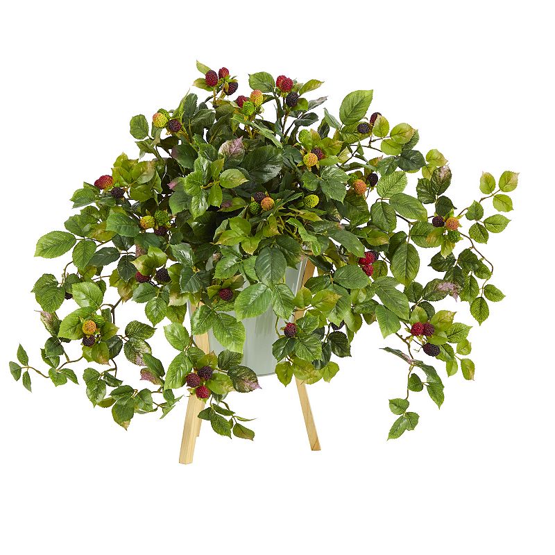 nearly natural Artificial Raspberry Plant Floor Decor, Green