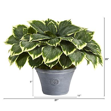 nearly natural Artificial Variegated Hosta Plant Floor Decor