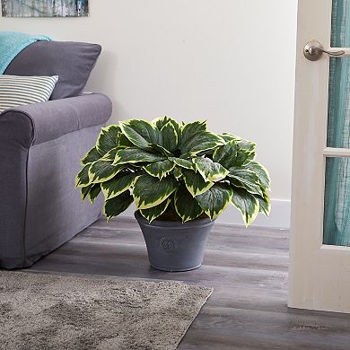 nearly natural Artificial Variegated Hosta Plant Floor Decor