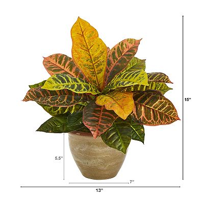 nearly natural Artificial Garden Croton Plant Table Decor