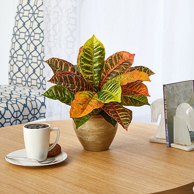 nearly natural Artificial Garden Croton Plant Table Decor