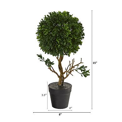 nearly natural Artificial Boxwood Topiary Tree Table Decor