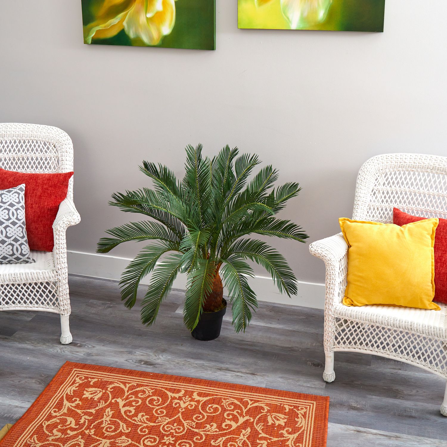 Albero Artificiale Cycas Nearly Natural, 60 Cm, Per Interni/esterni, Resistente UV, Verde - 4