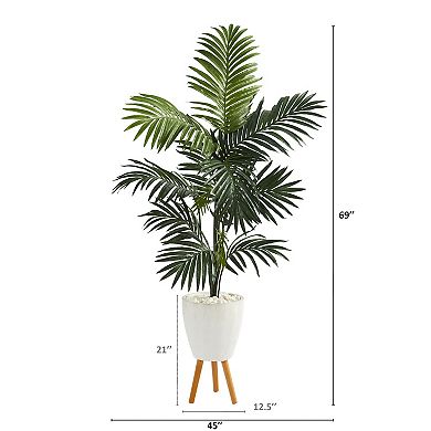 nearly natural 69" x 45" Artificial Kentia Palm Tree Floor Decor