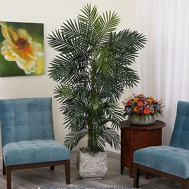 nearly natural Artificial Golden Cane Palm Tree Floor Decor