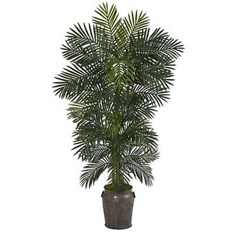 nearly natural 78" x 14" Artificial Golden Cane Palm Tree Floor Decor