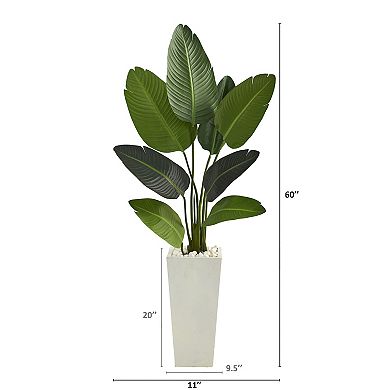 nearly natural 60" x 11" Artificial Travelers Palm Tree Floor Decor