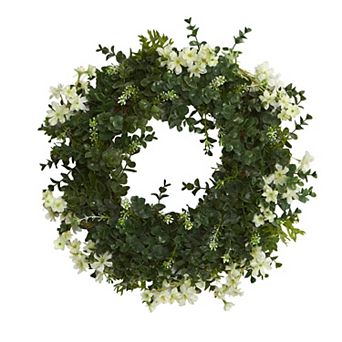 nearly natural Artificial Eucalyptus & Daisy Wreath