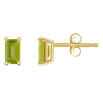 Celebration Gems 14k Gold Emerald Cut Birthstone Stud Earrings