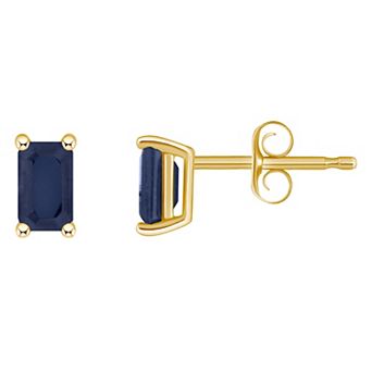 Celebration Gems 14k Gold Emerald Cut Birthstone Stud Earrings