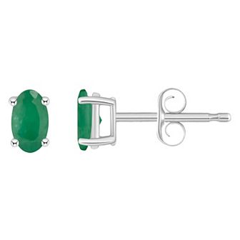 Celebration Gems 14k White Gold Oval Birthstone Stud Earrings